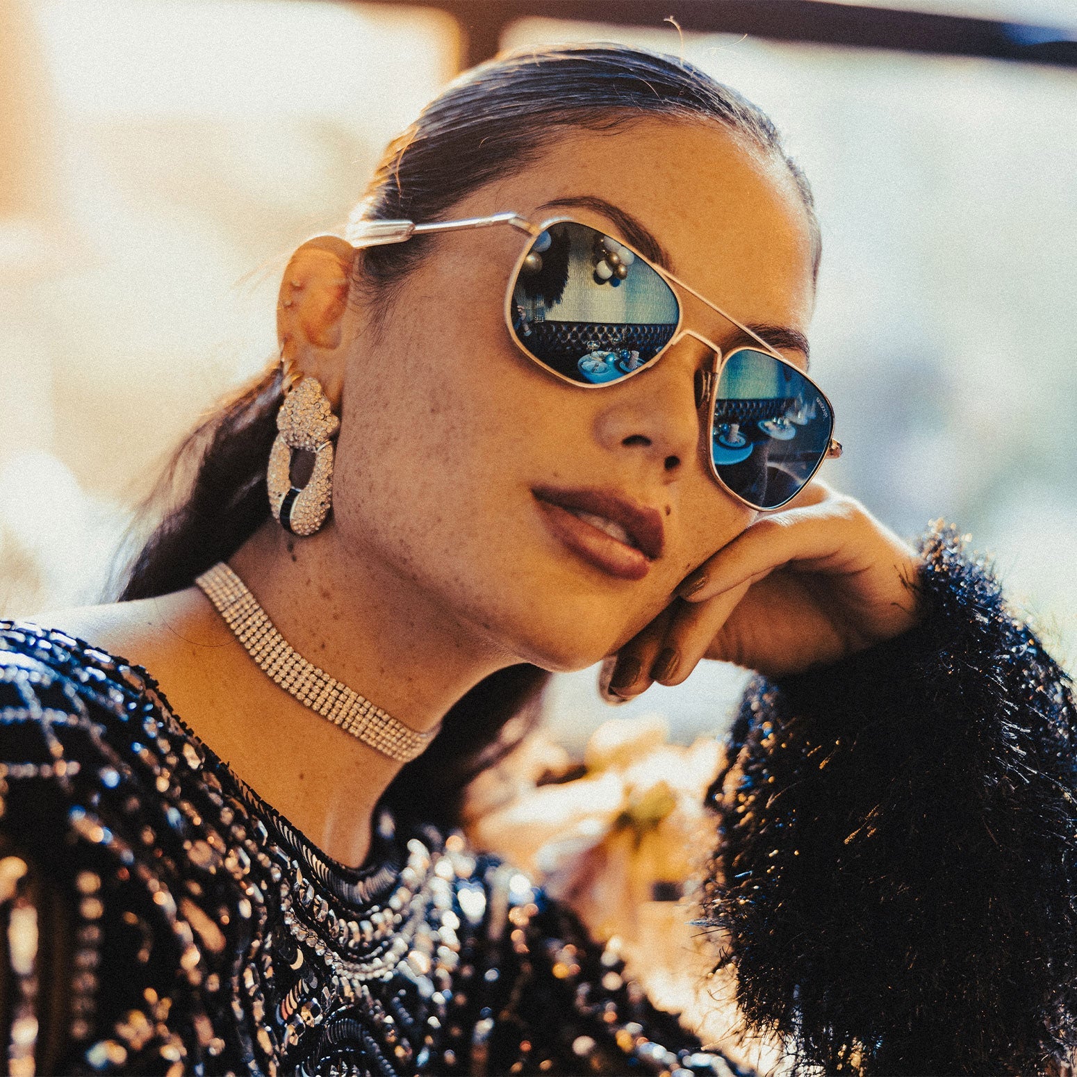 Aviator - 23k Gold & Cobalt - Prescription Sunglasses - Image 5